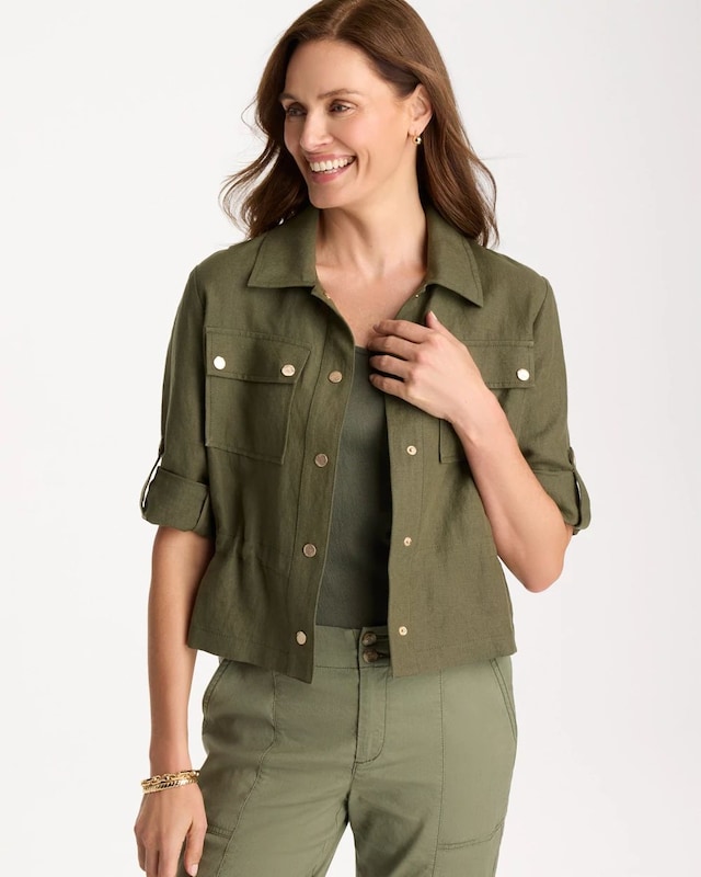 Linen Cargo Jacket - image 1